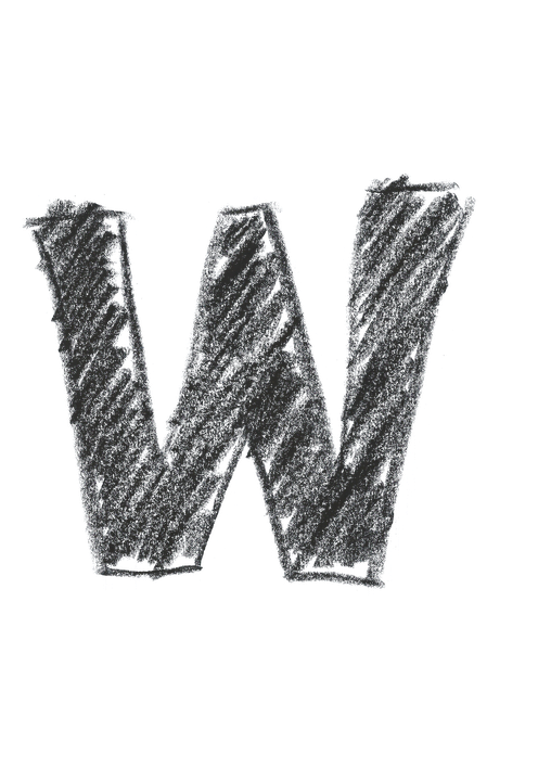 Chalkboard Style Letter W PNG