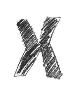 Chalkboard Style Letter X PNG