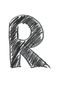 Chalkboard Texture Letter R PNG