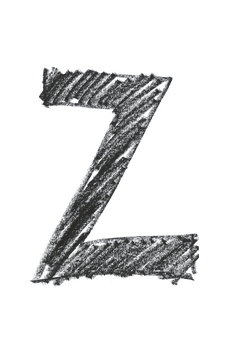 Chalkboard Texture Letter Z PNG