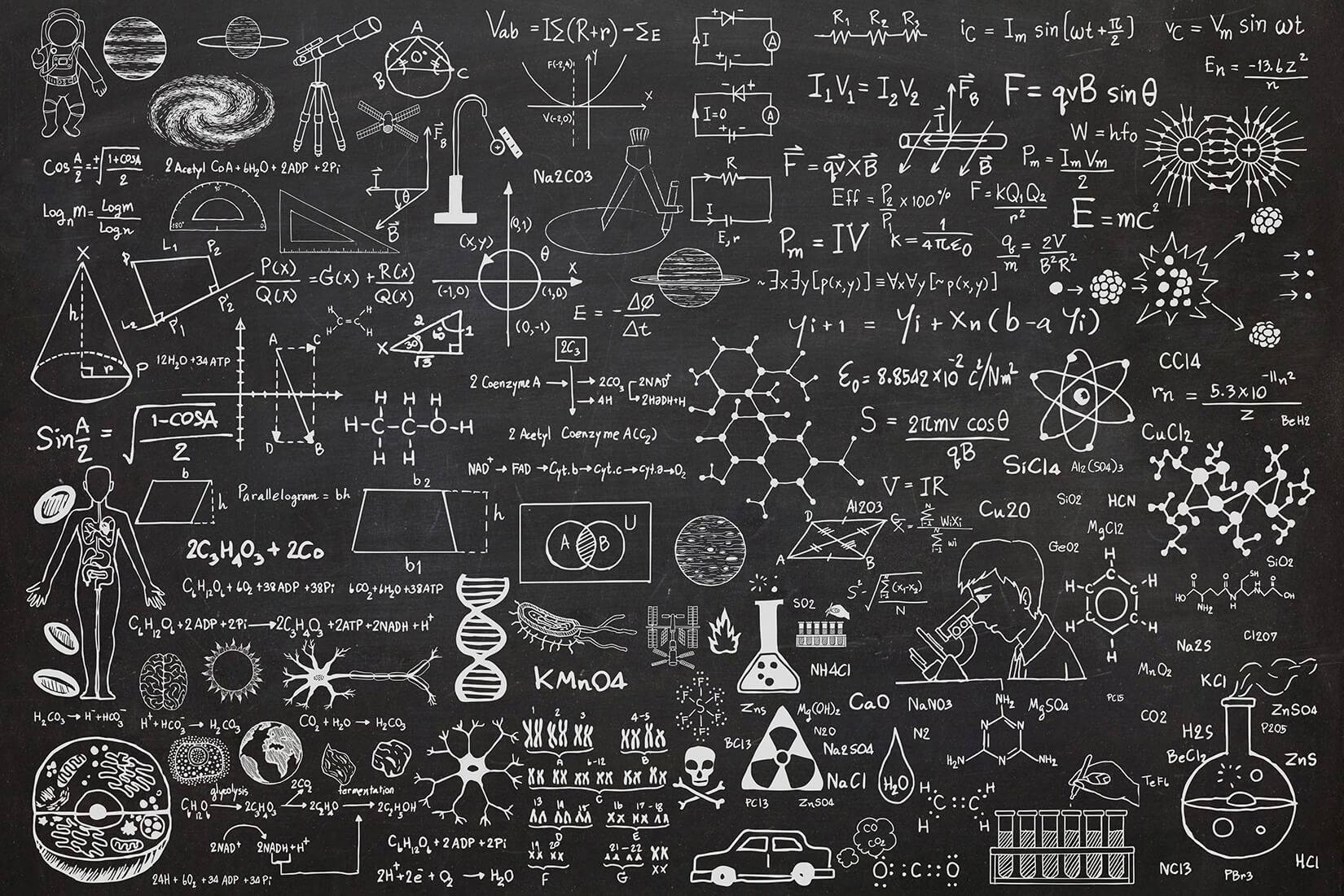 Chalkboard With Equations Wallpaper