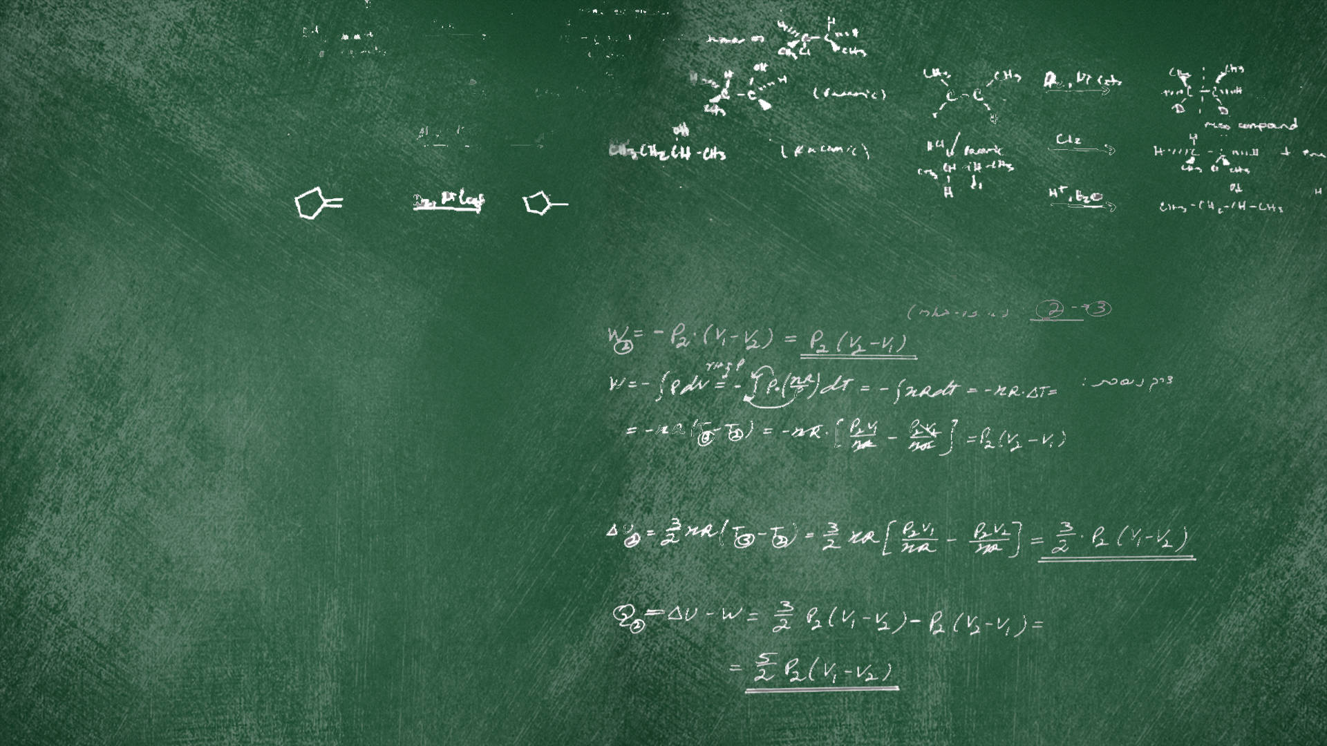 Chalkboard With Mathematical Equations Wallpaper