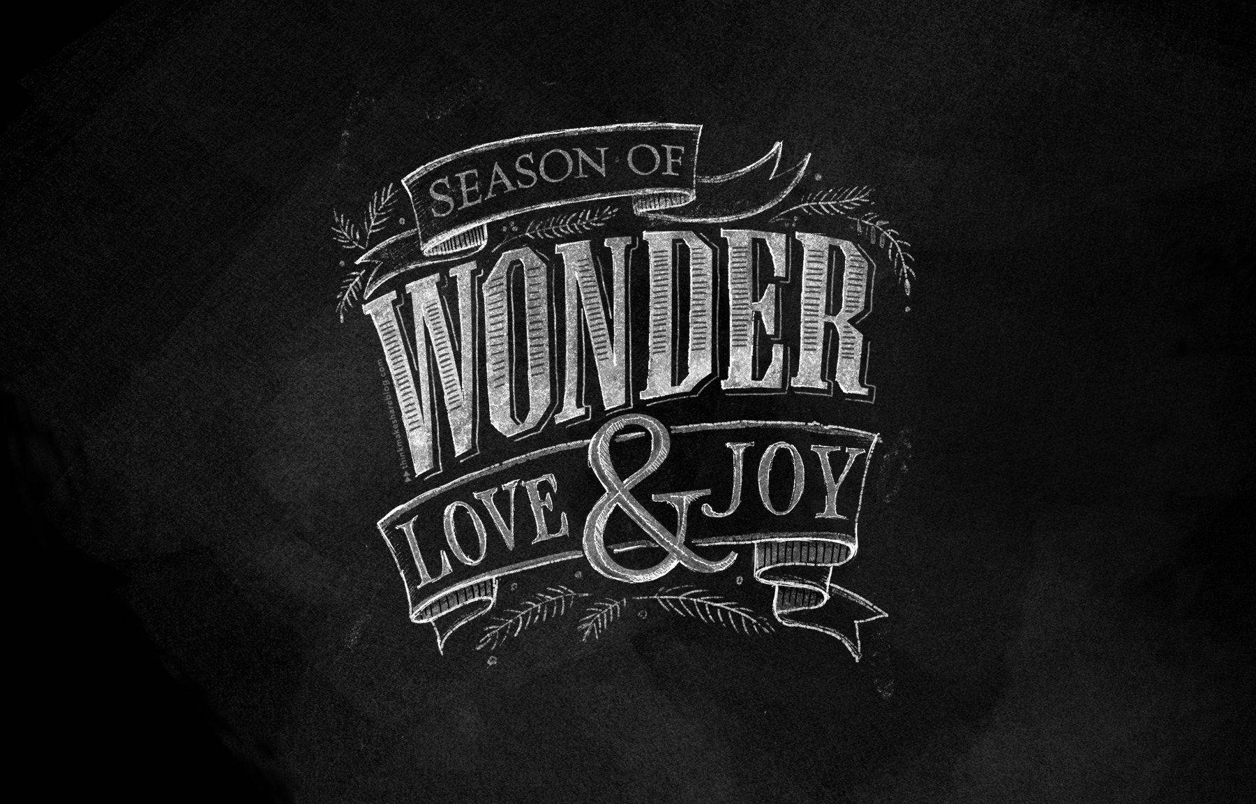 Chalkboard Wonder Love And Joy Wallpaper