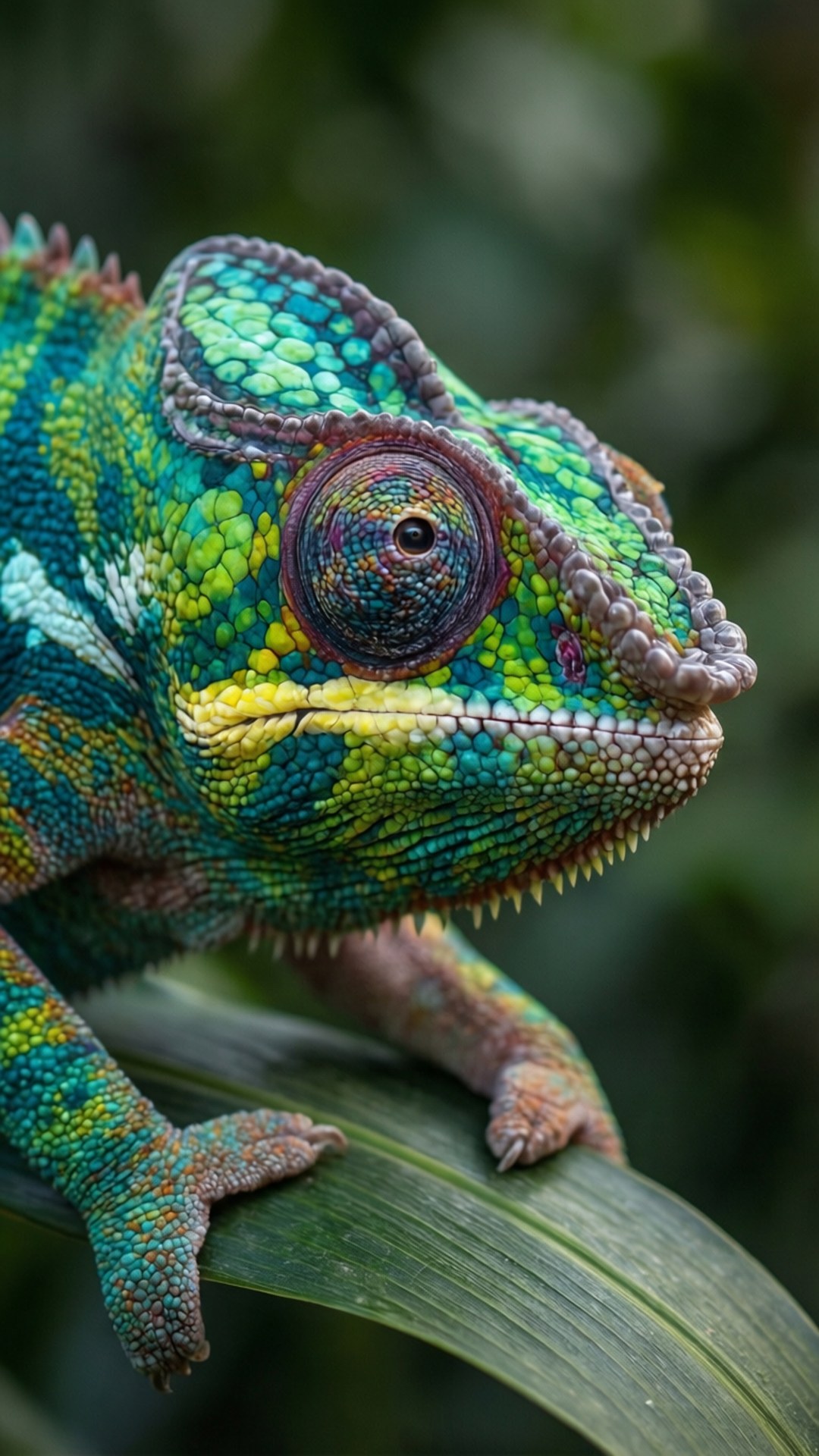Kameleon på blad Bakgrunner
