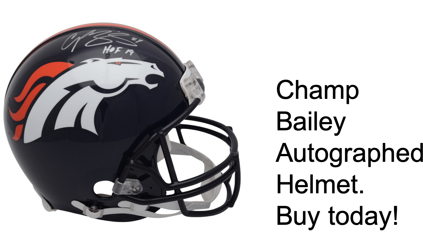 Champ Bailey Signed Denver Broncos Helmet PNG