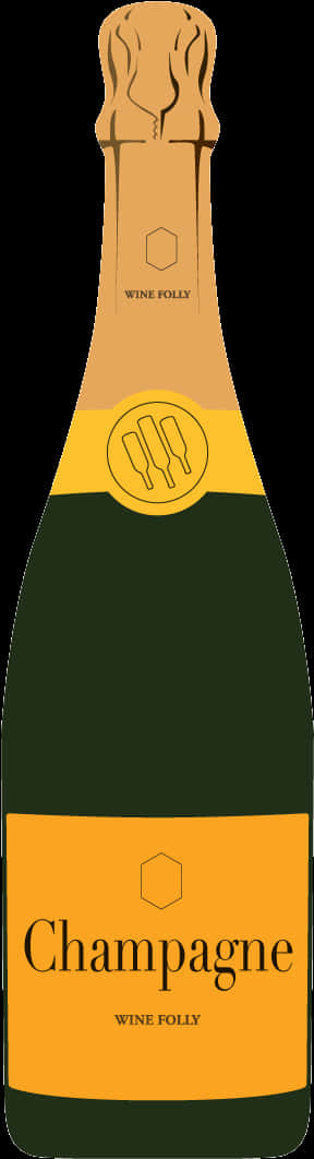 Champagne Bottle Illustration PNG