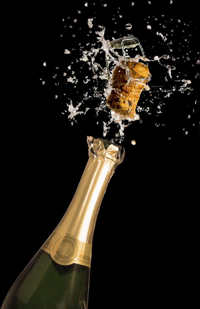 Champagne Celebration Popping Cork PNG
