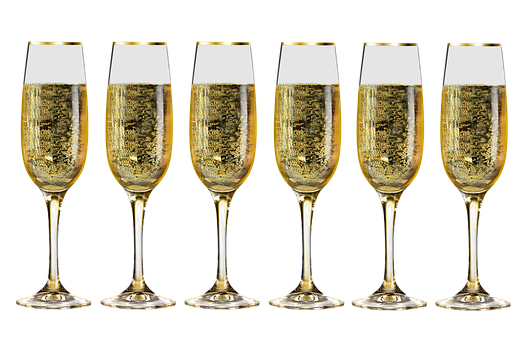 Champagne Glasses Row Celebration PNG