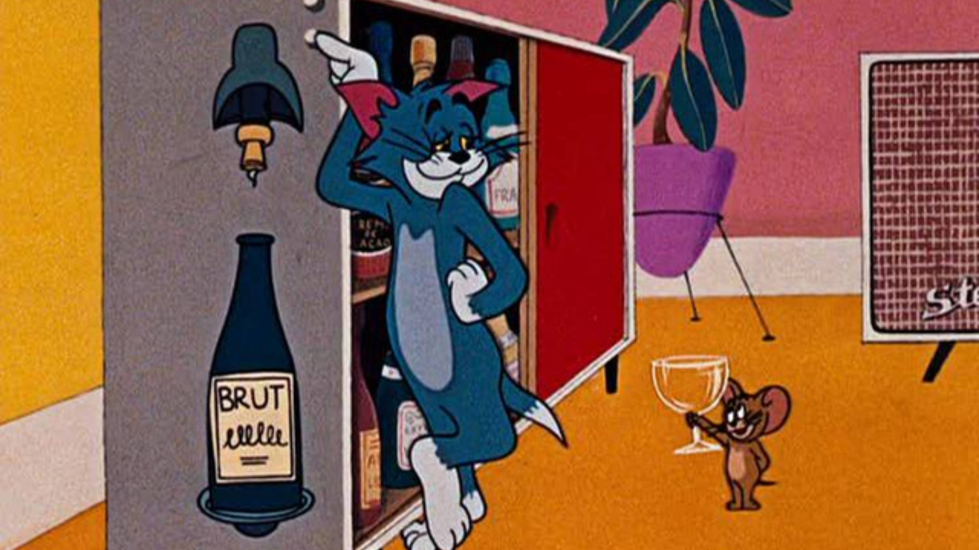 Champagne Time For Tom And Jerry Aesthetic Background