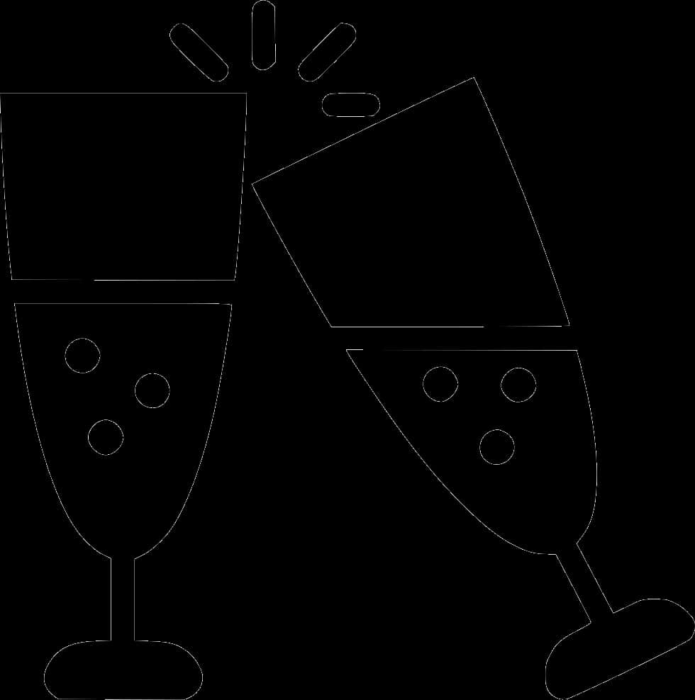 Champagne_ Toast_ Celebration_ Outline PNG