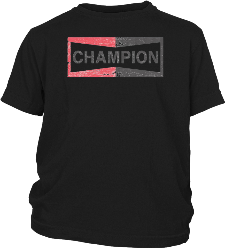 Champion Branded Black T Shirt PNG