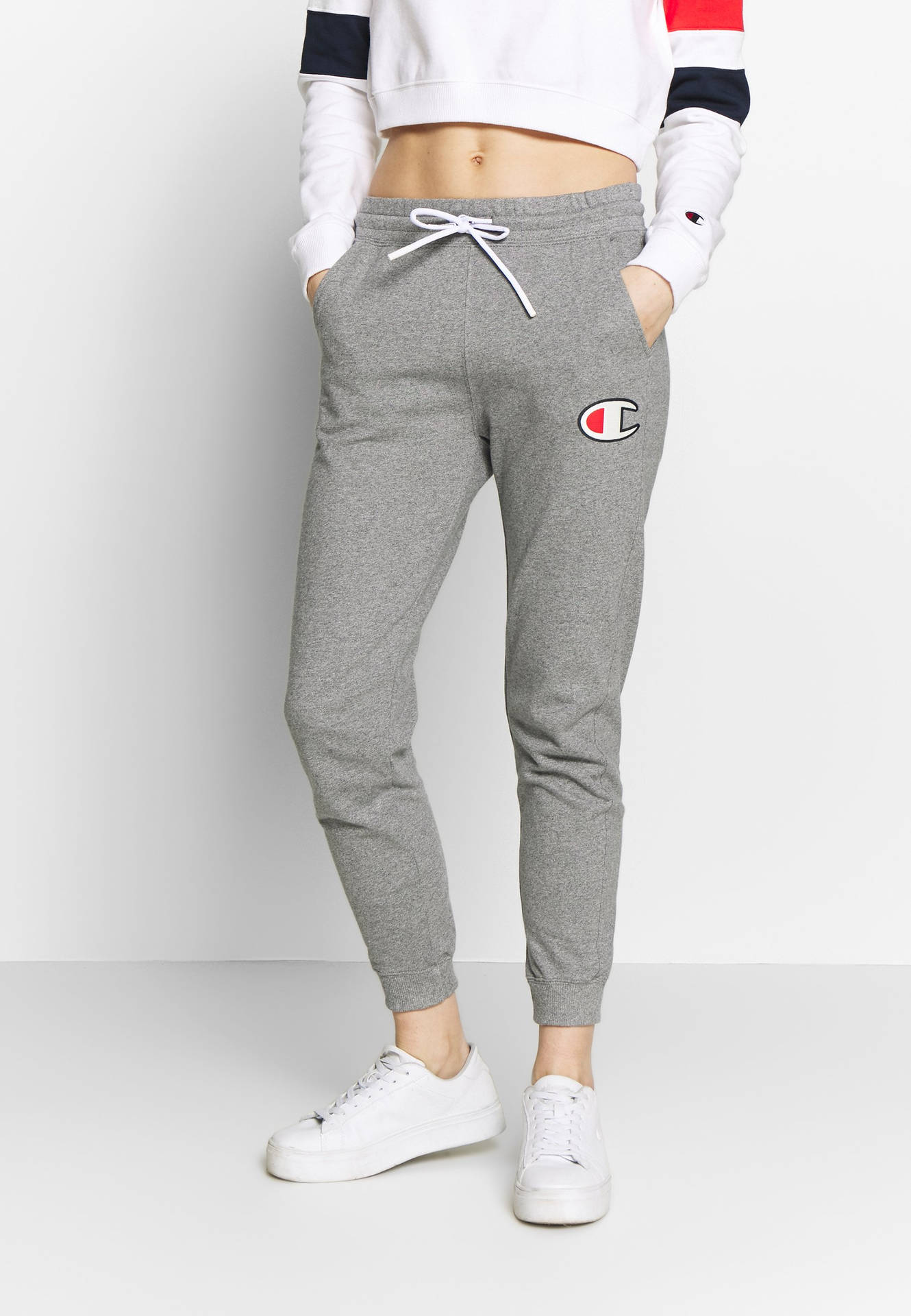 Champion Grey Jogging Pants Wallpaper