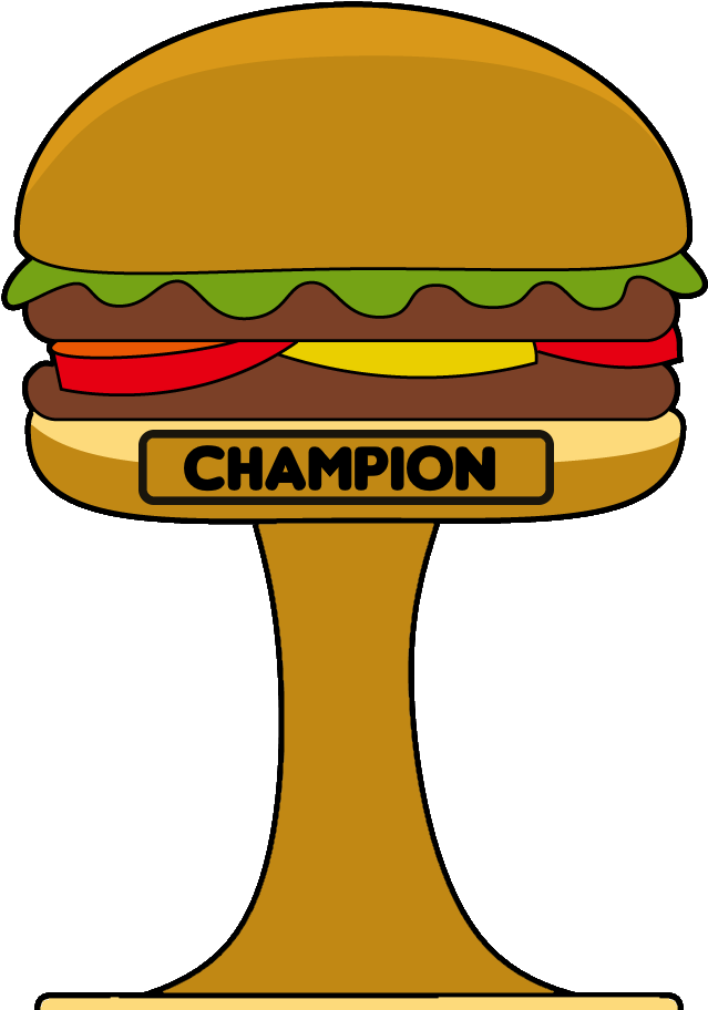 Champion Trophy Burger Illustration PNG