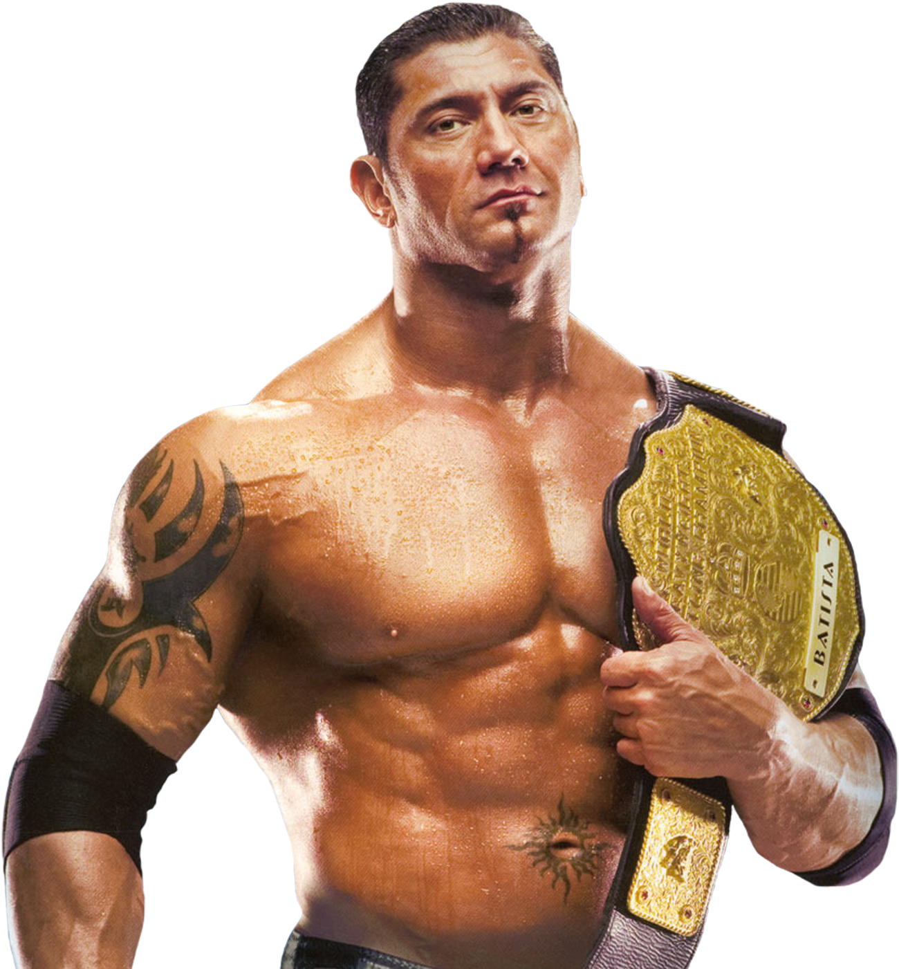 Champion Wrestlerwith Title Belt PNG