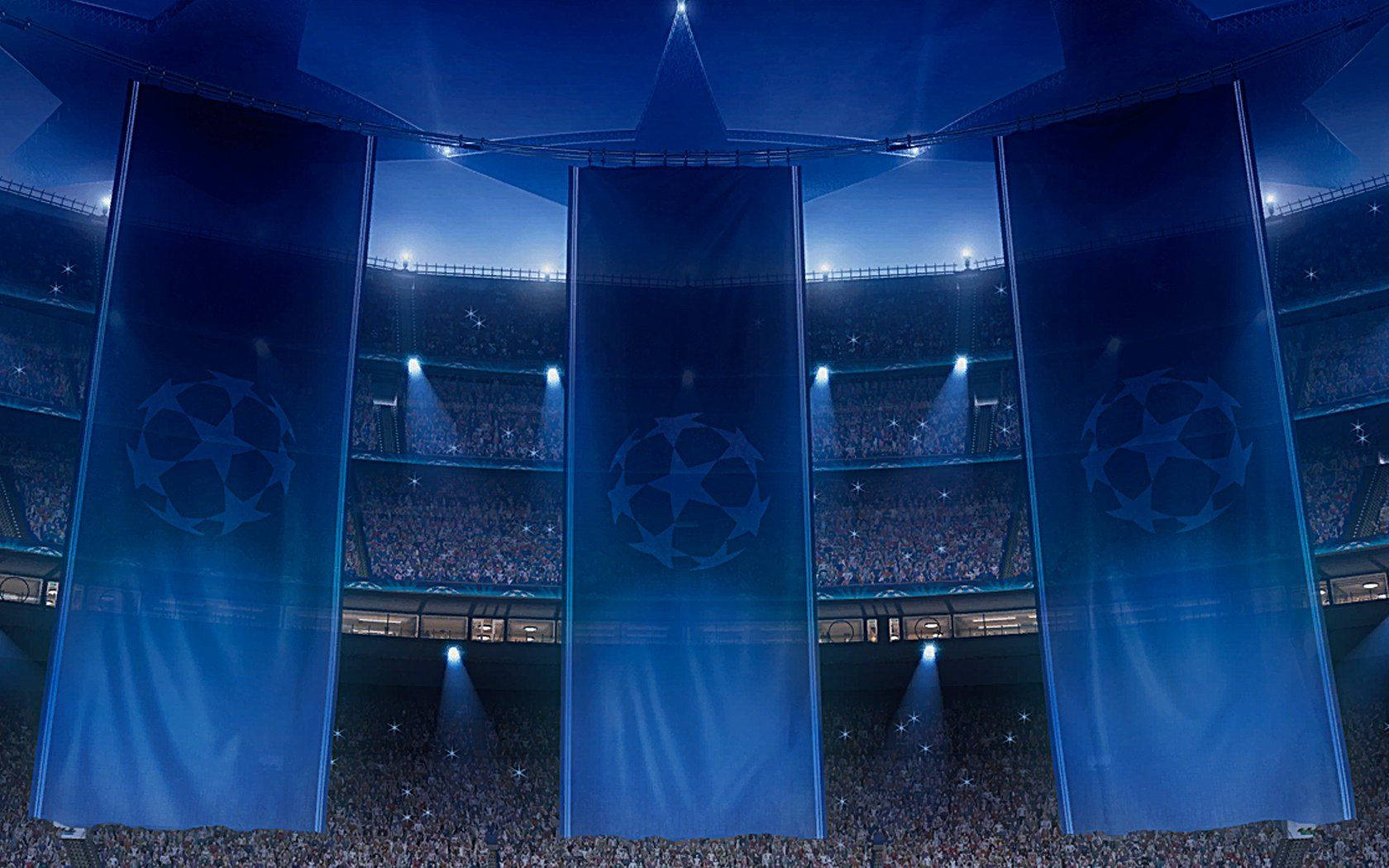 Champions League Blue Banners Wallpaper