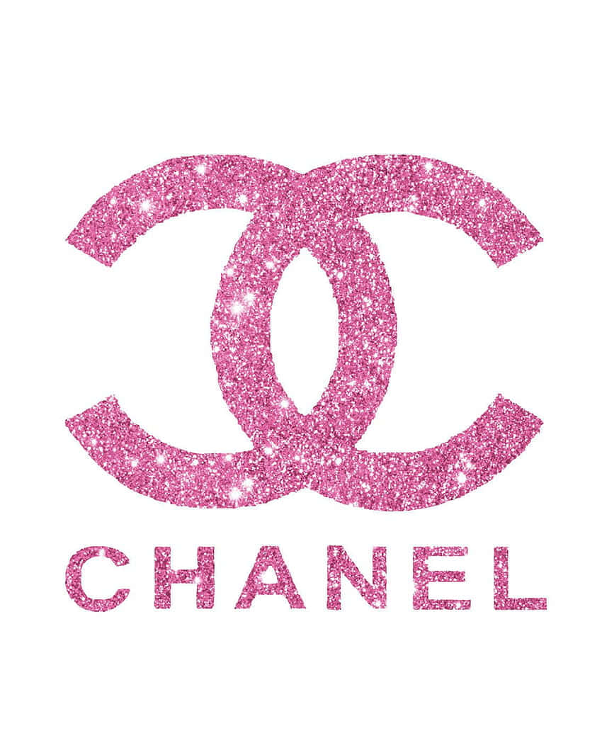 Chanel Logo In Pink Glitter