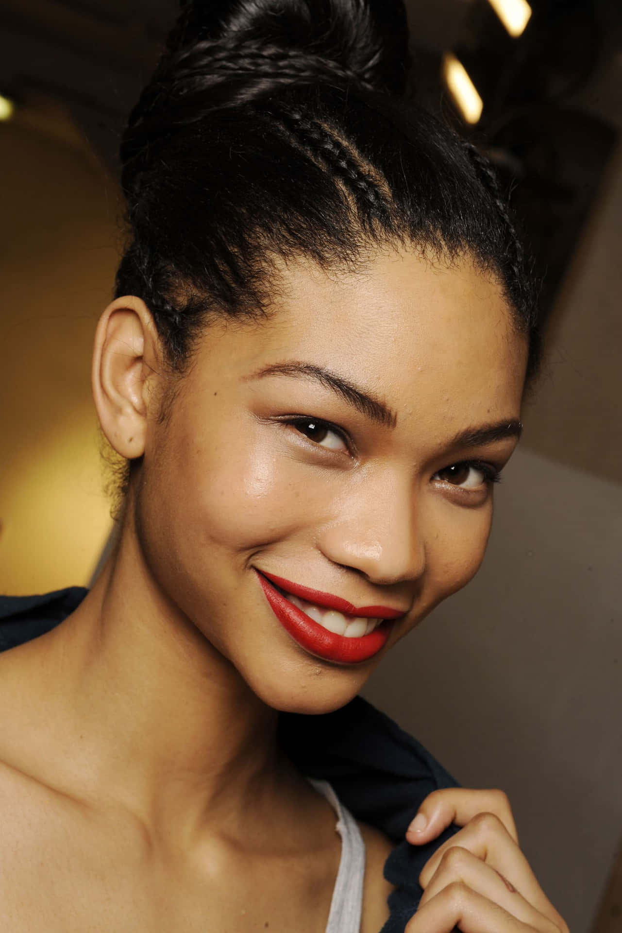 Chanel Iman Red Lipstick Smile Wallpaper
