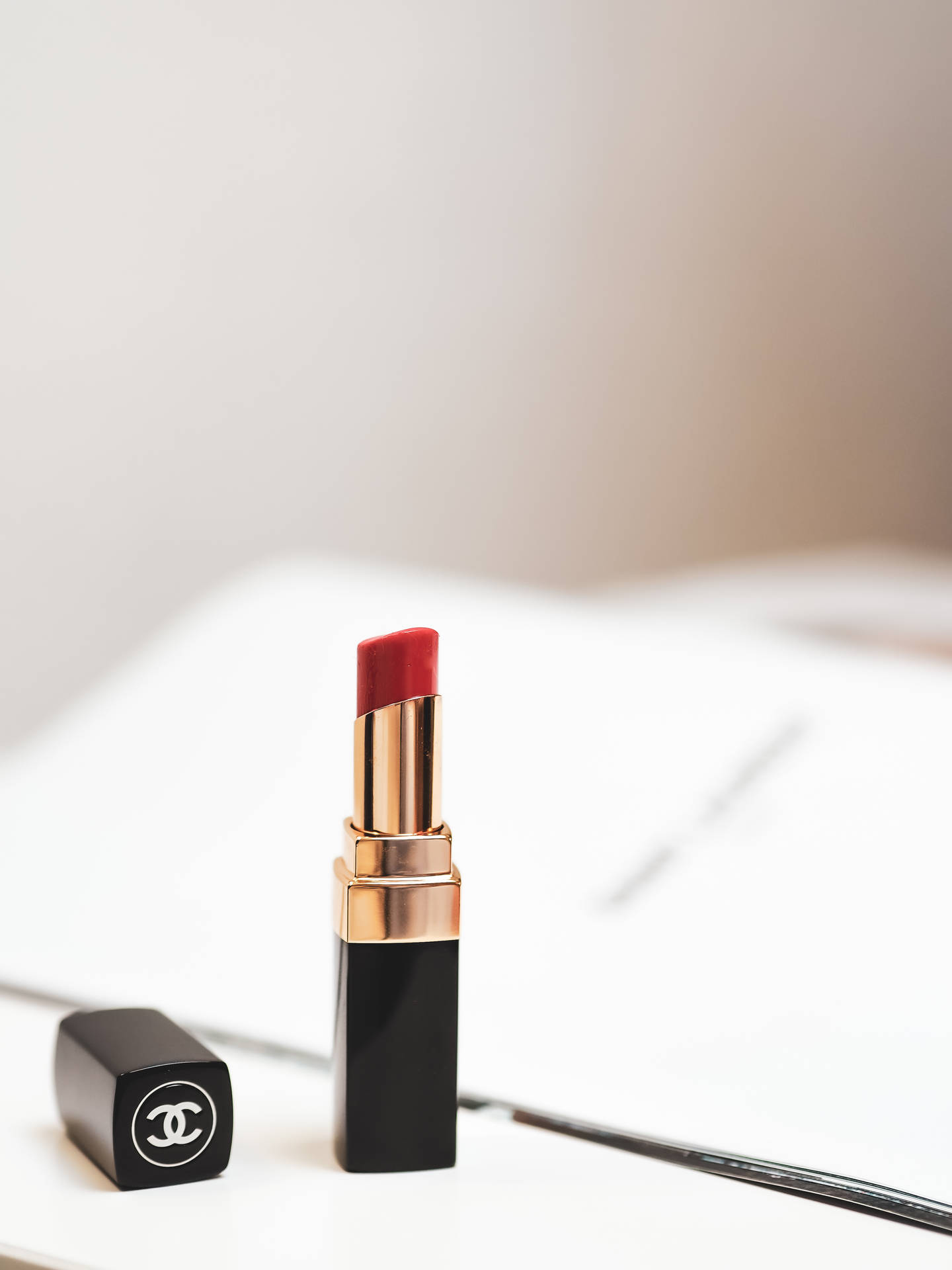 Chanel Lipstick Close-up Background