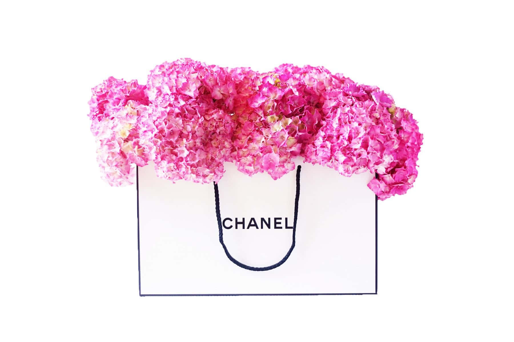 Luxury fashion house Chanel logo against a black background
