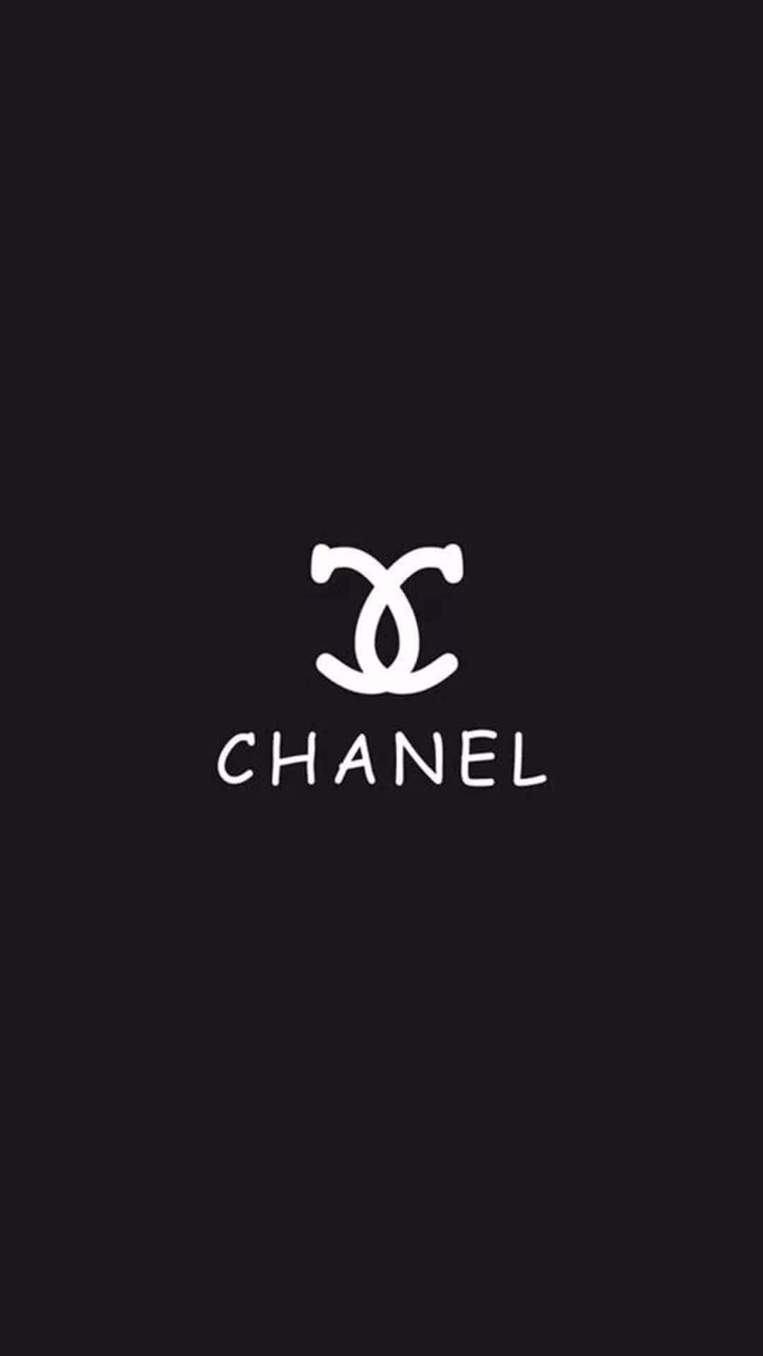 Chanellogo Auf Schwarzem Hintergrund
