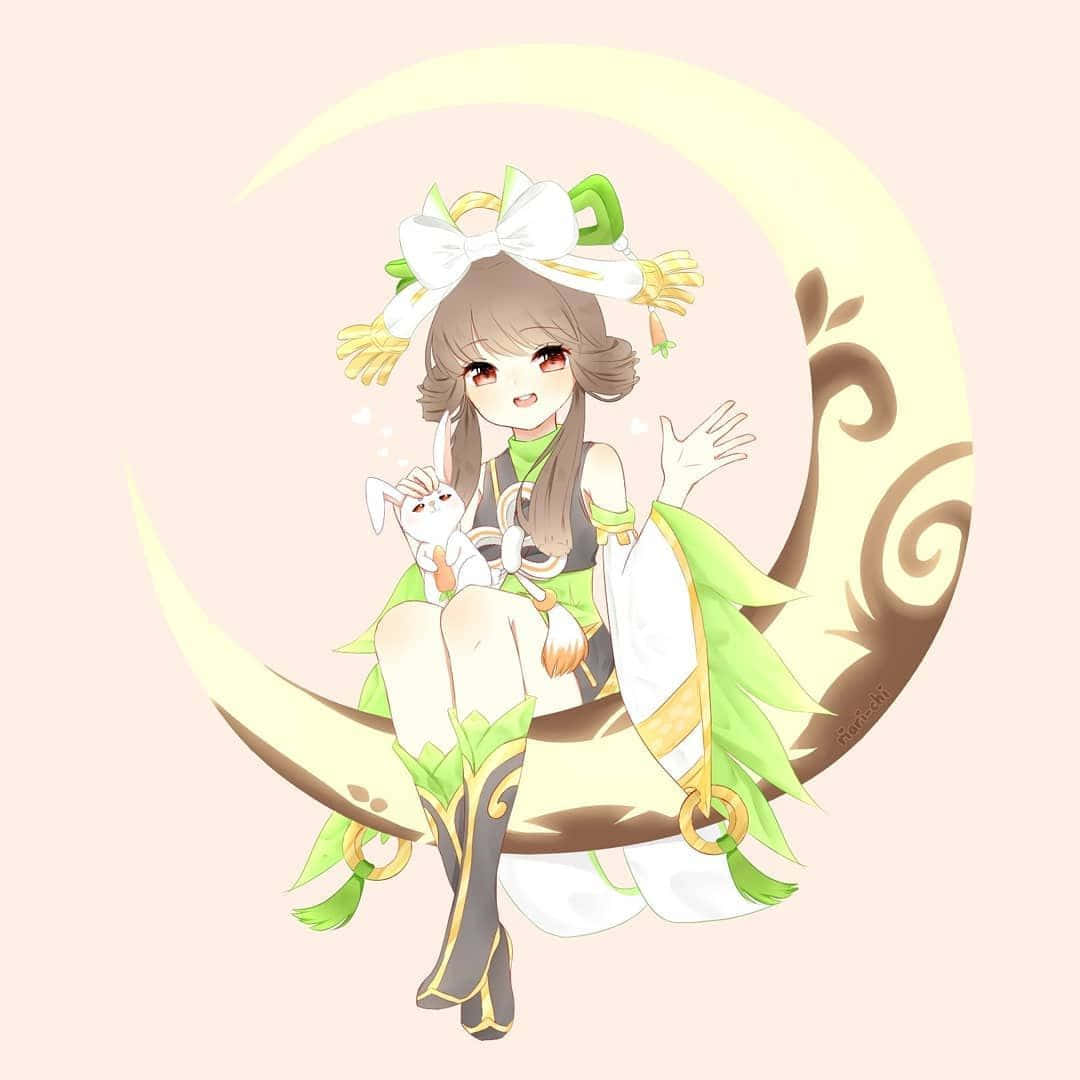 Chang'e Moon Goddessand Jade Rabbit Wallpaper