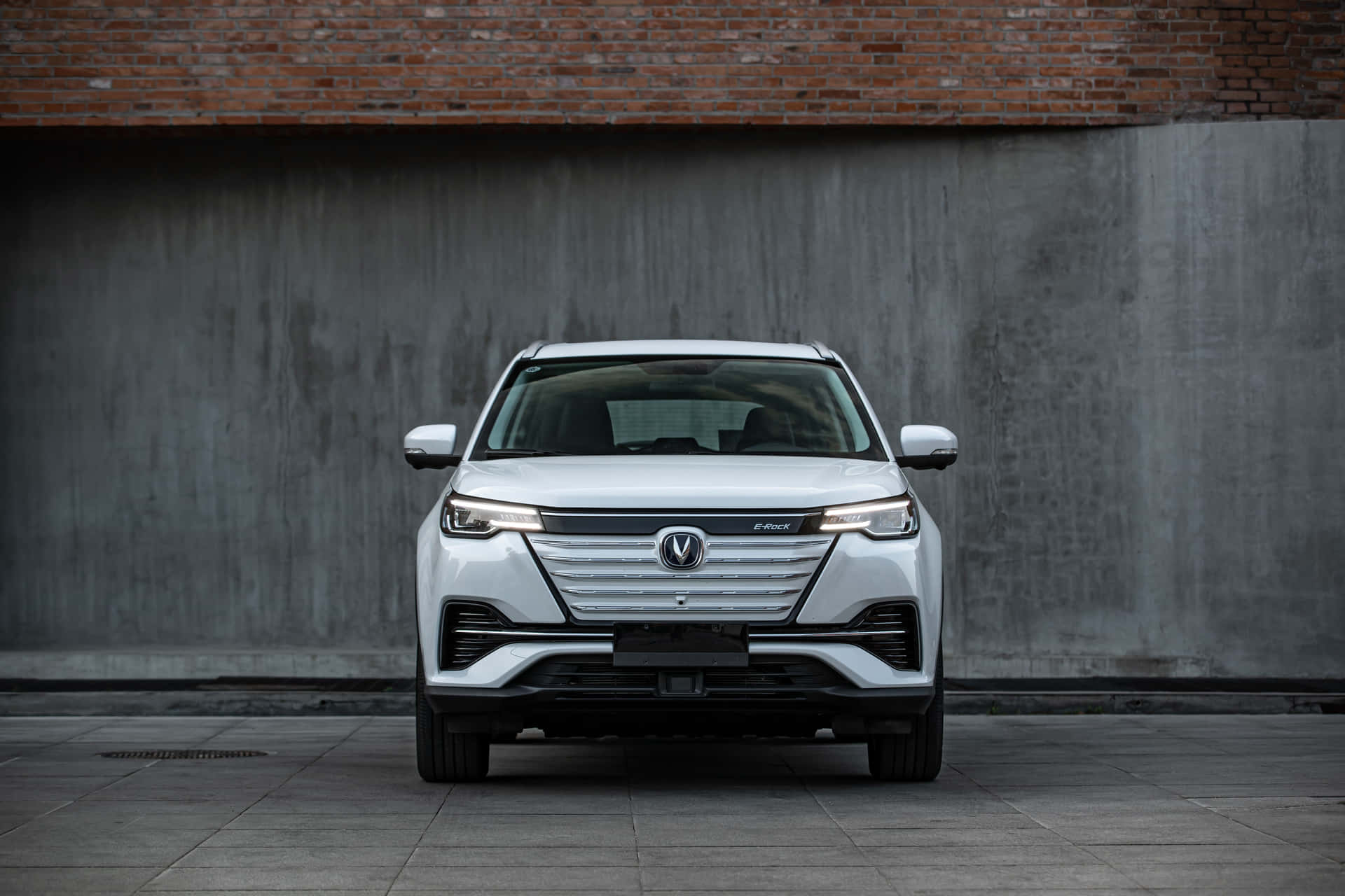 Vue De Face Du Suv Changan Cs55 Blanc Fond d'écran