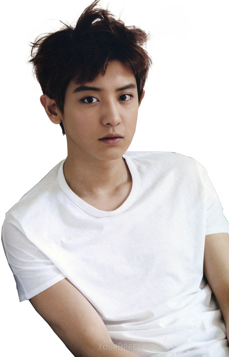 Chanyeol Casual White Tee PNG