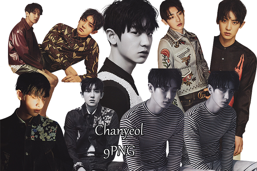 Chanyeol Fashion Collage PNG