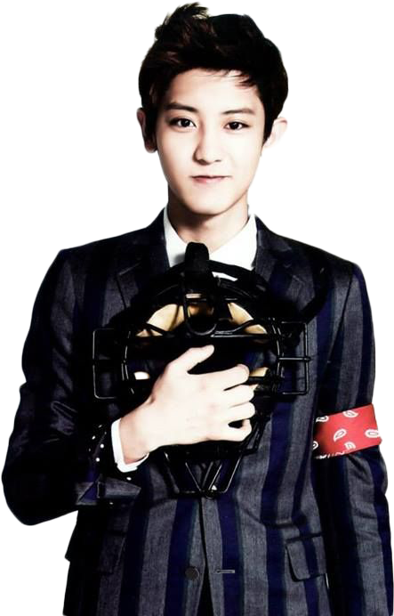 Chanyeolin Striped Suit PNG