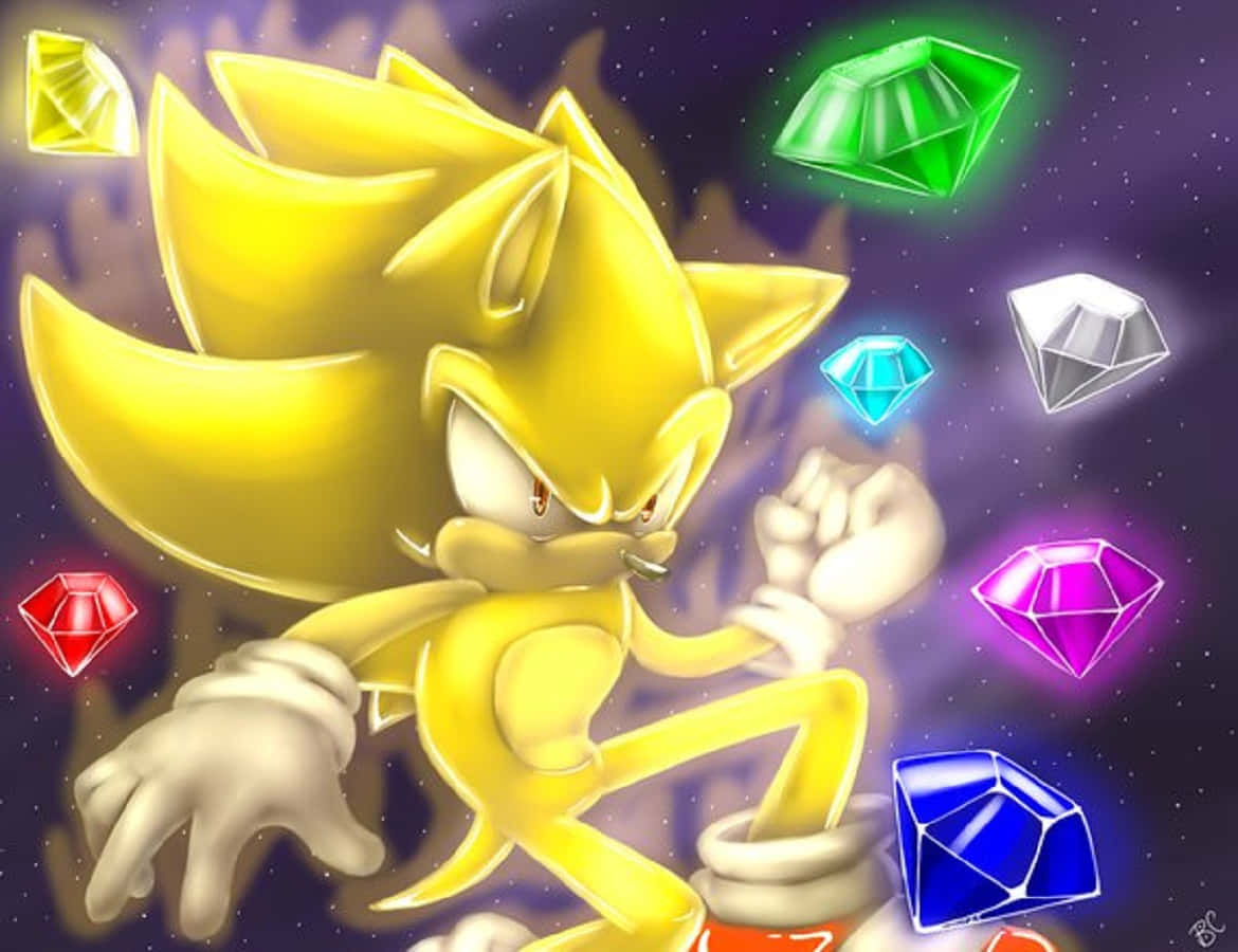 Colorful Chaos Emeralds from the Sonic Universe Wallpaper