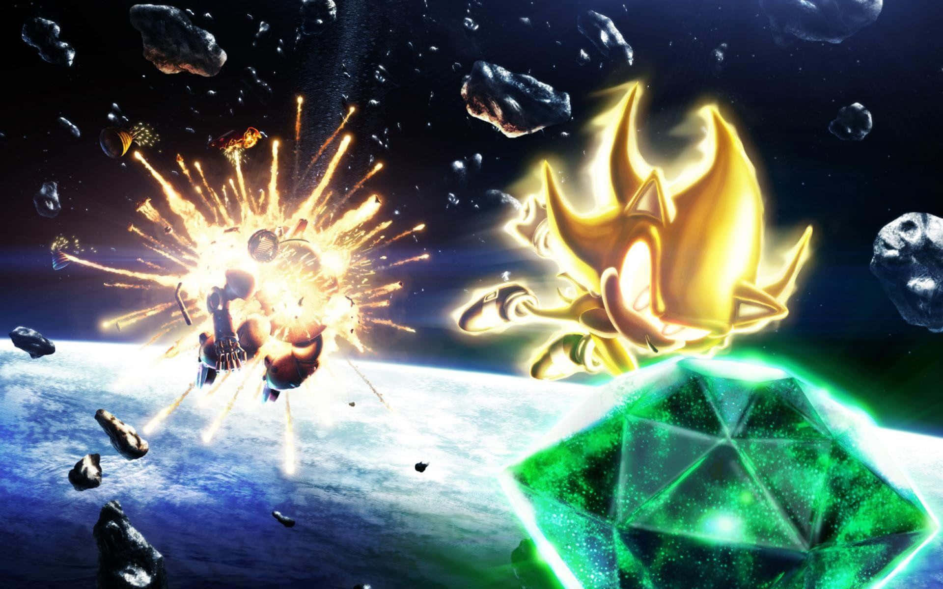 Mystical Chaos Emeralds emanating powerful energy Wallpaper