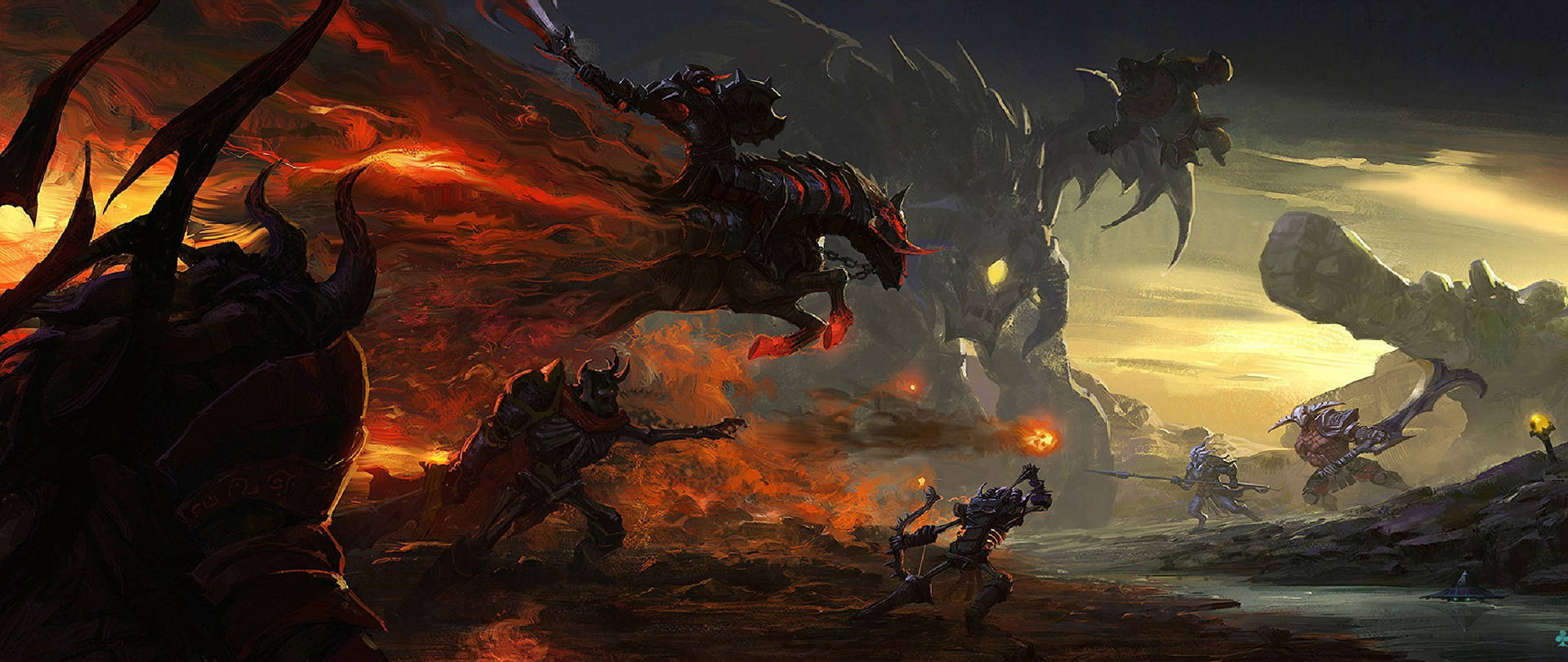 Chaos Knight Riding Fire Horse Wallpaper
