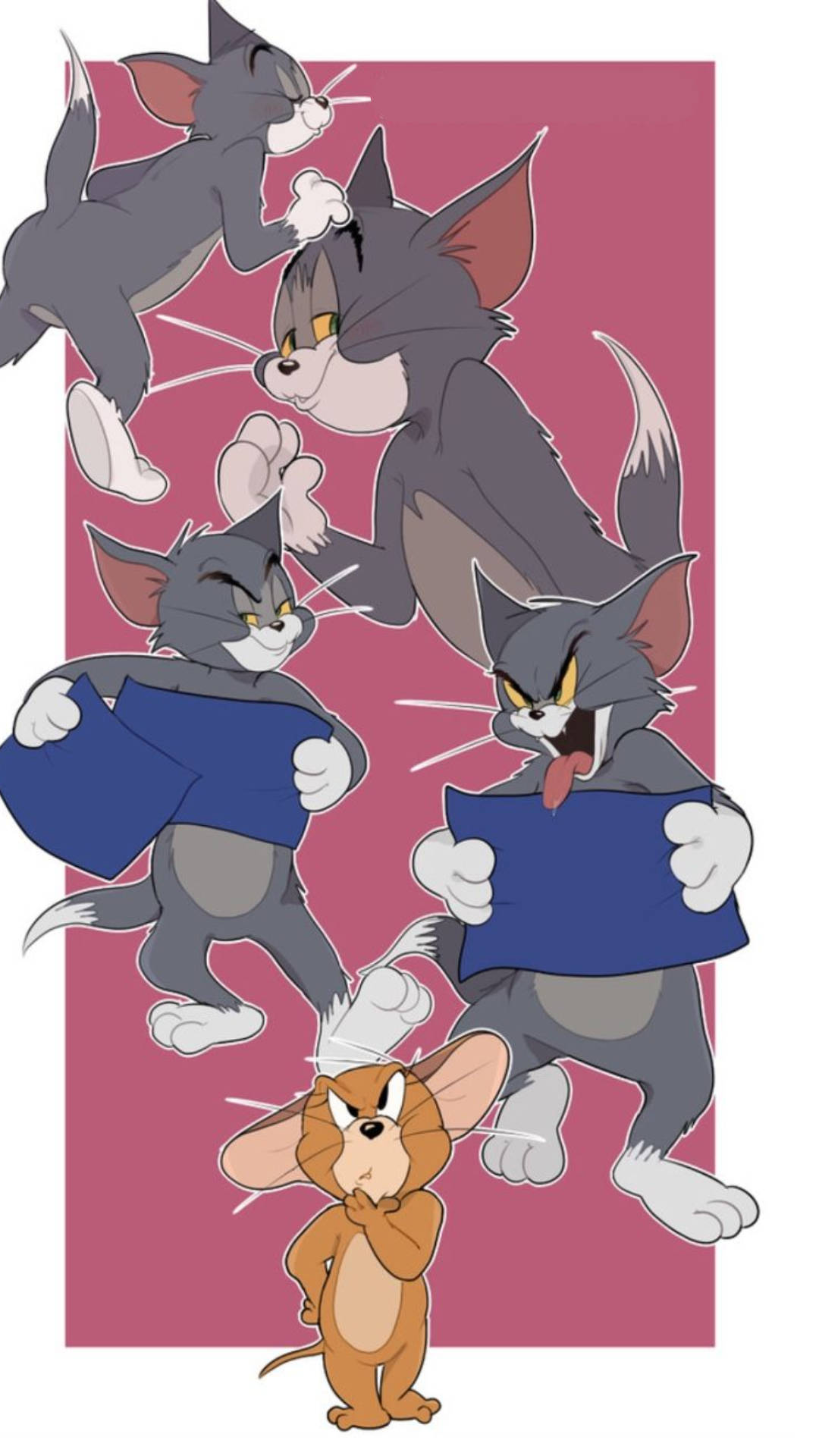 Chaotic Banter Between Tom And Jerry Aesthetic Wallpaper