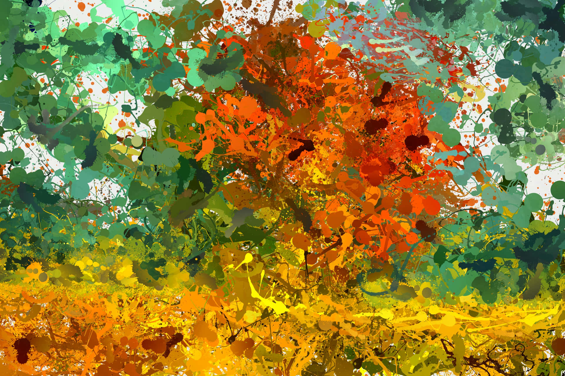 Farvekollage til at illustrere den kaotiske verden af ​​den kreative sind Wallpaper