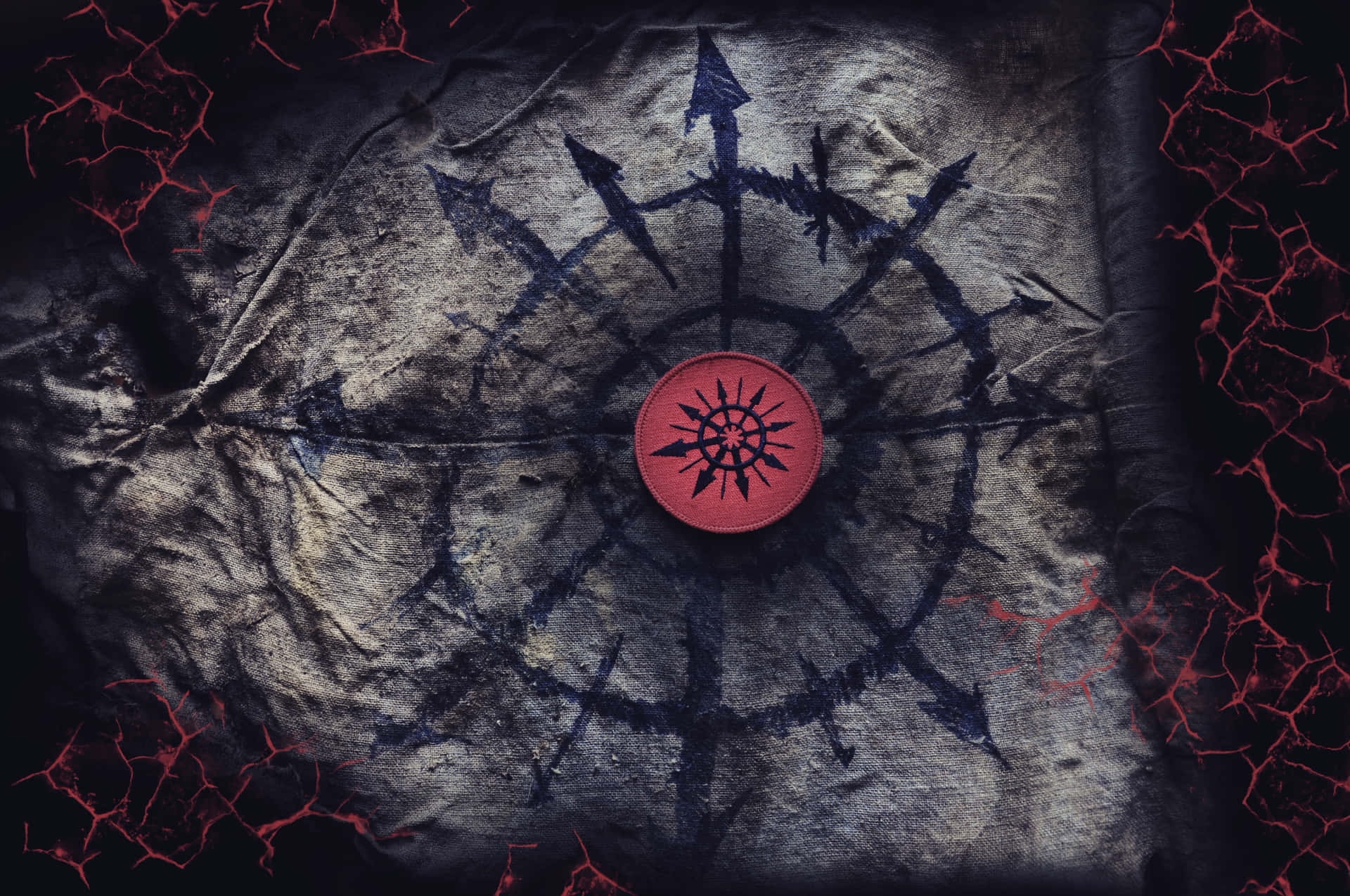 A Red Compass With A Red Circle On It Wallpaper