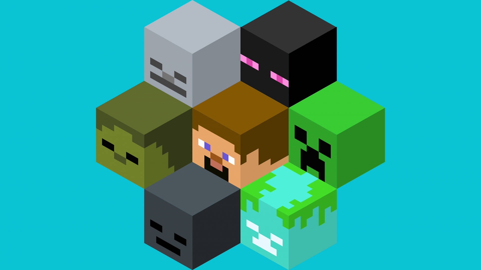 Character Heads 2560x1440 Minecraft Picture