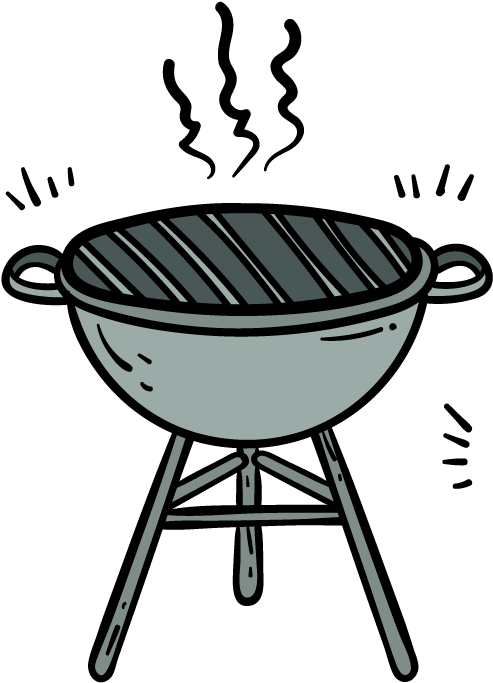 Charcoal Grill Cartoon Illustration PNG