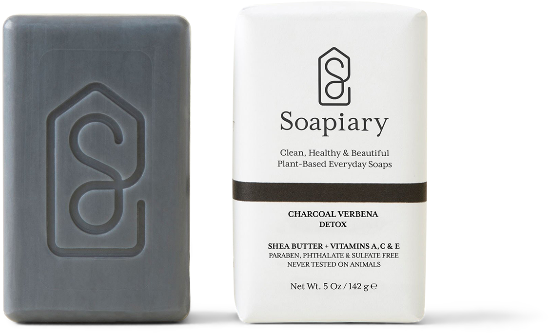 Charcoal Verbena Detox Soap Bar PNG