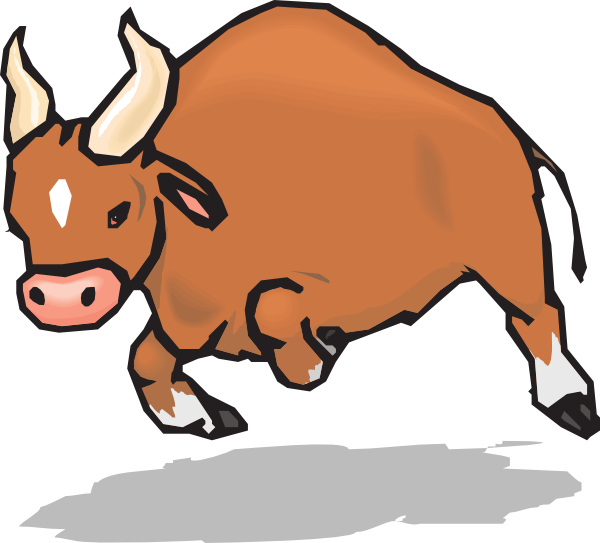 Charging Bull Cartoon PNG