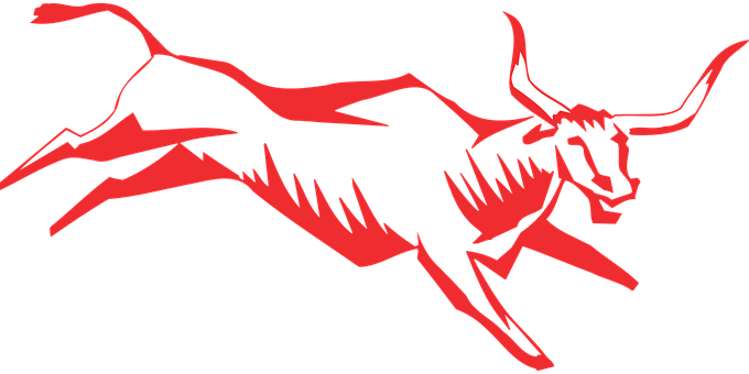 Charging Red Bull Silhouette PNG