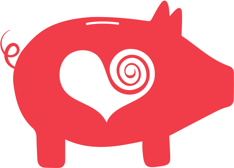 Charitable Piggy Bank Graphic PNG