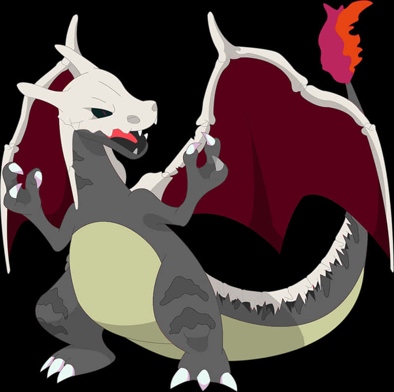 Download Charizard_ Animated_ Character_ Artwork.png | Wallpapers.com