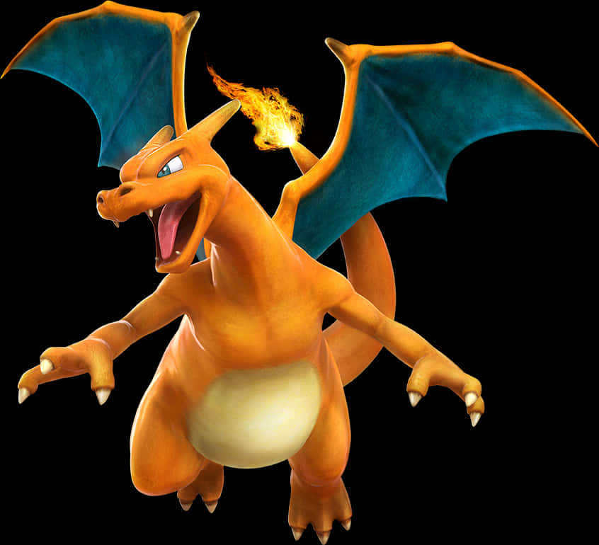 Charizard_ Fire_ Breathing_ Pokemon PNG