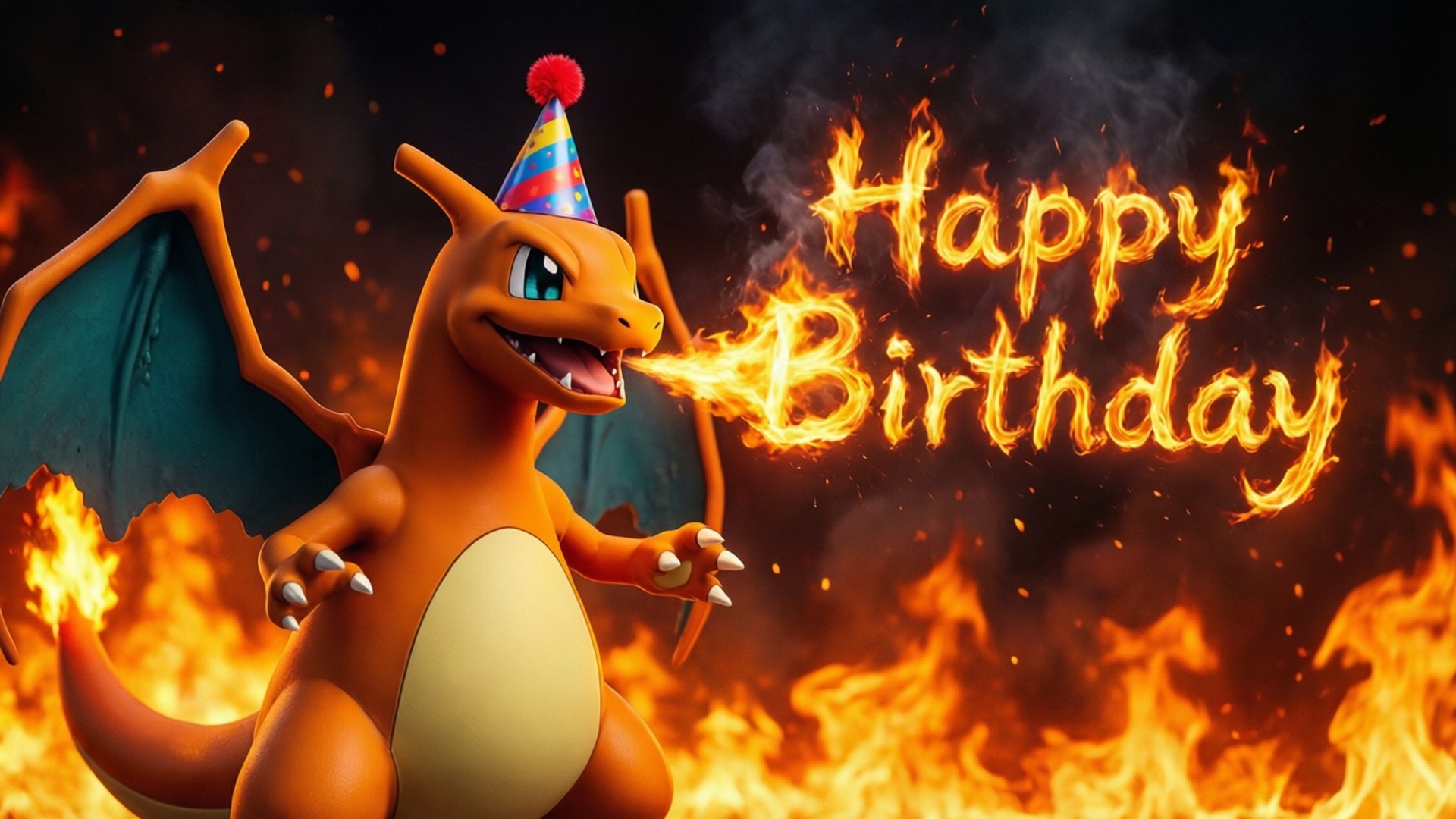 Charizard Fire Words Fonds d'écran