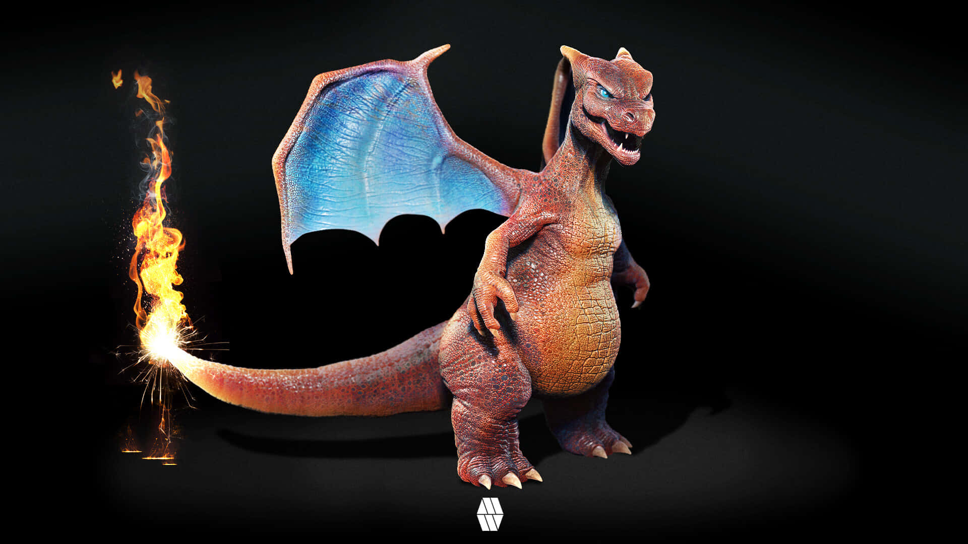 Charizard, the fire-breathing Pokemon with steely wings and vibrant orange fire.