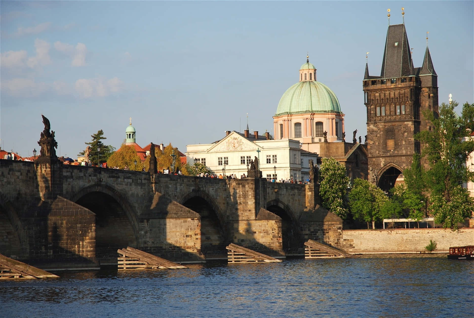 Charles Bridge Leading To Old Town Wallpaper