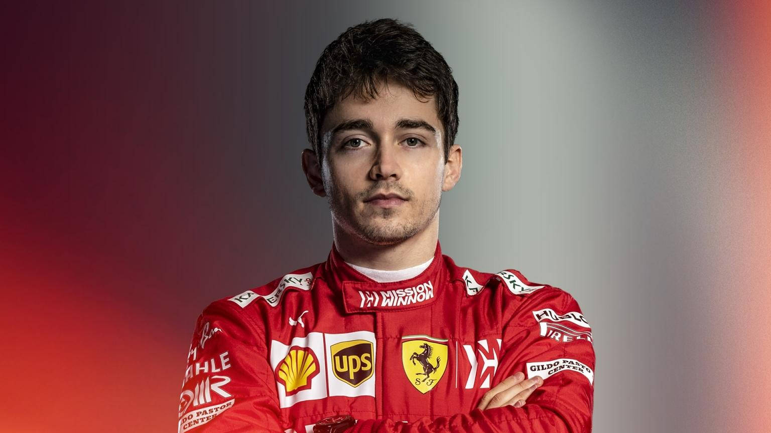 Charles Leclerc Crossed Arms Wallpaper