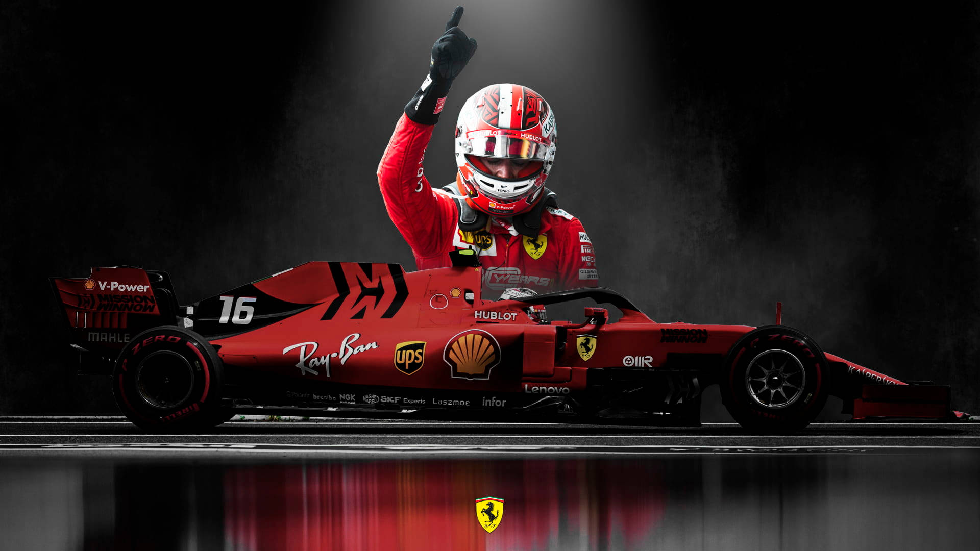 Charles Leclerc Point Up Side Car Wallpaper