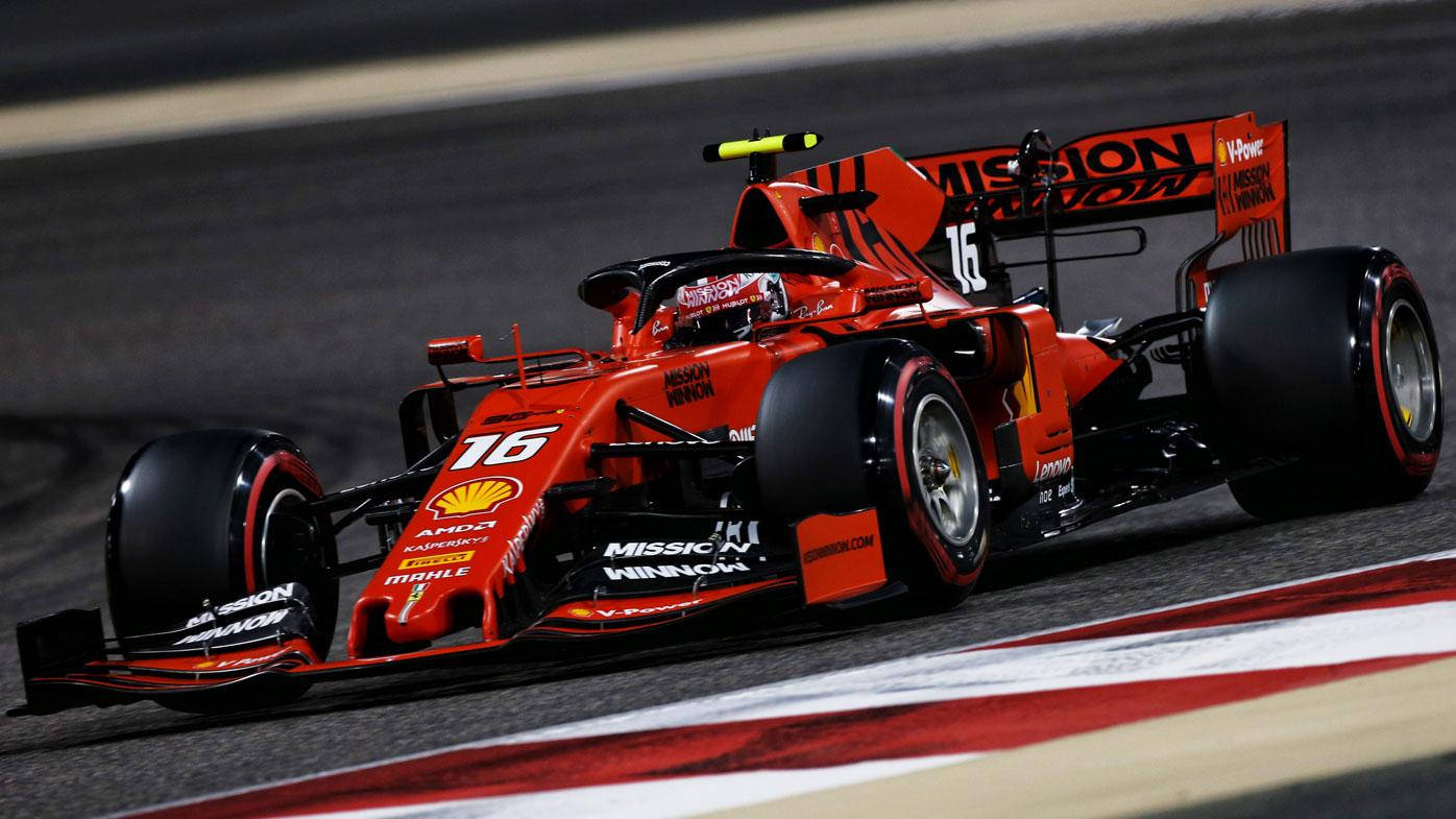 Charlesleclerc Pilotando Su Ferrari En Carrera. Fondo de pantalla