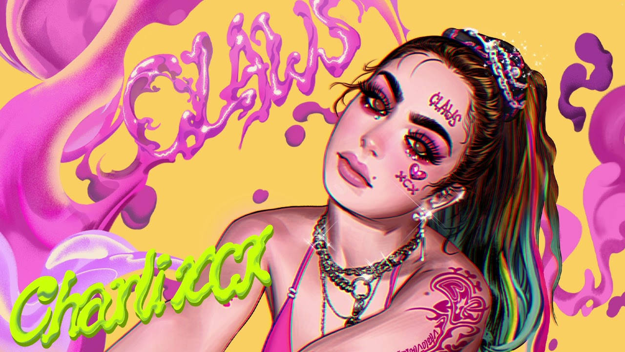 Charli Xcx Claws Caricature Background